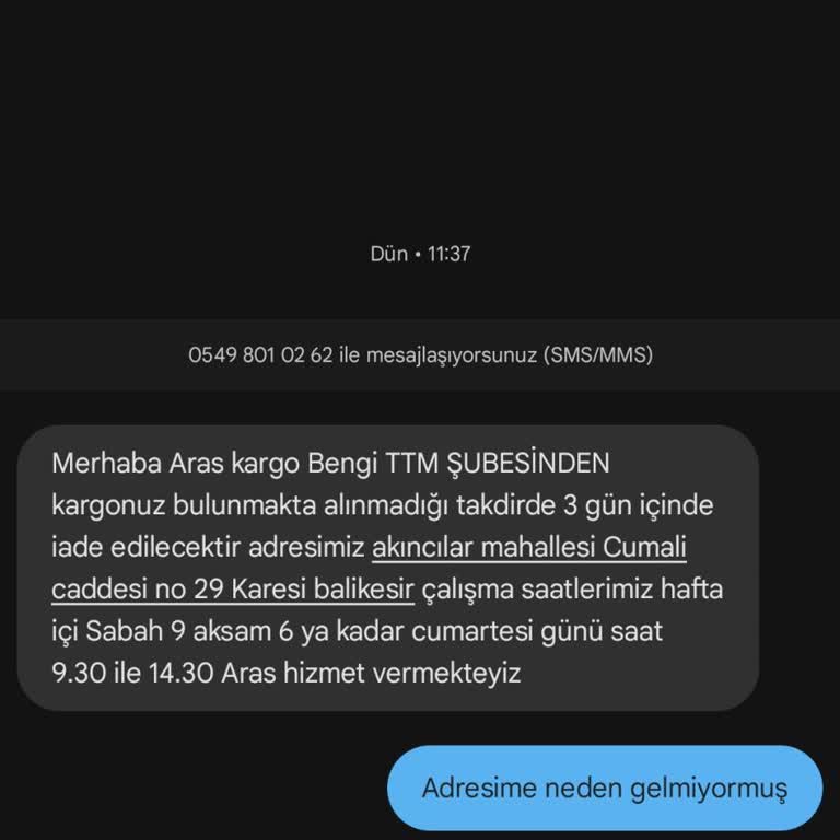 Kargo Adresine Ulaşmayan Sipariş Sorunu