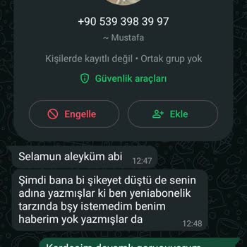 Yanlış Abonelik İşlemi Ve Çözülmeyen Fatura Sorunu