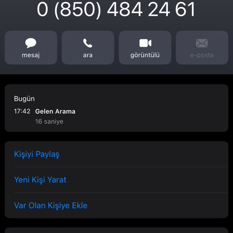 08504842461 Hattan Gelen Rahatsız Edici Arama