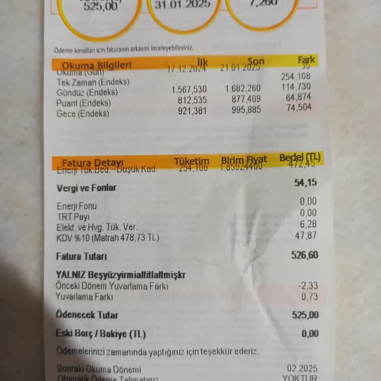 Elektrik Faturasında Gün Sayısı Sorunu