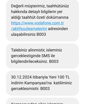 Vodafone Tarife Değişikliği Sorunu Ve Yanıtsız Kalan Talepler