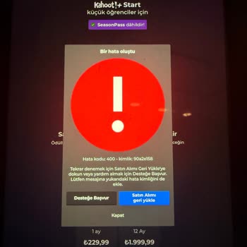 Kahoot! Uygulaması Karakter Satın Alma Sorunu Ve İade Talebi