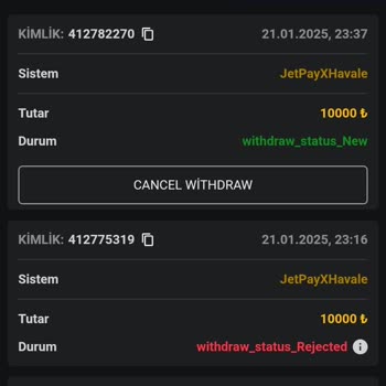 Yanlış Ödeme Ve İptal Edilen Çekim Talebi