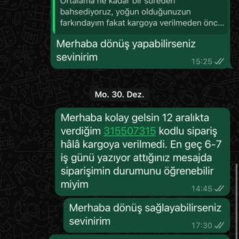 Kargoya Verilmeyen Sipariş Ve İade Sorunu