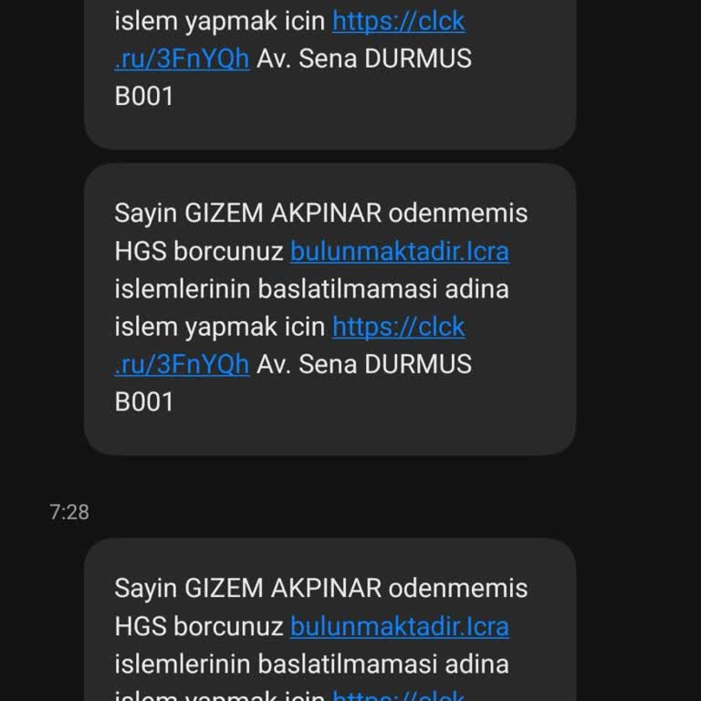 Yanlış HGS Borcu Mesajı Ve Kimlik Güvenliği Endişesi
