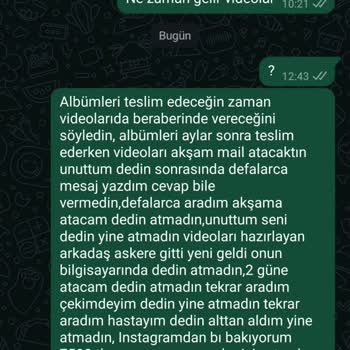 Dış Çekim Ve Albüm Teslimatında Yaşanan Sorunlar