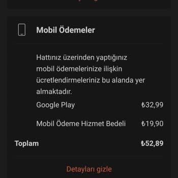 Mobil Ödeme Ücreti Hakkında Bilgi Alamama Sorunu