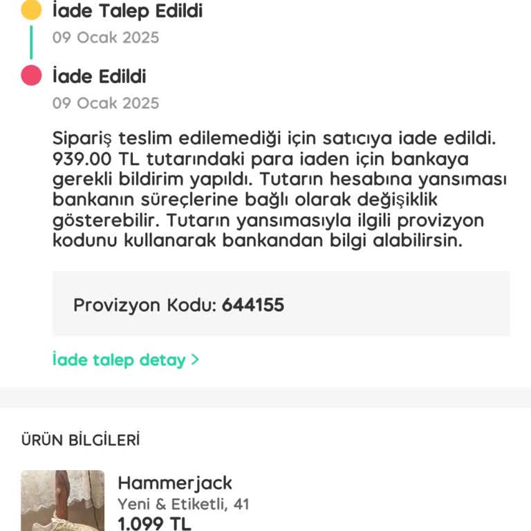 Kayıp Ürün Ve Eksik İade Ücreti Sorunu