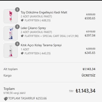 Hipet Cosmetics Eksik Ürün Gönderimi!