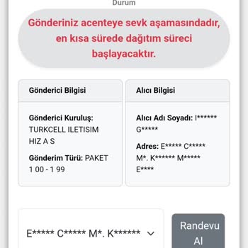 Siparişim Kuryenet'te Dağıtıma Çıkmadı