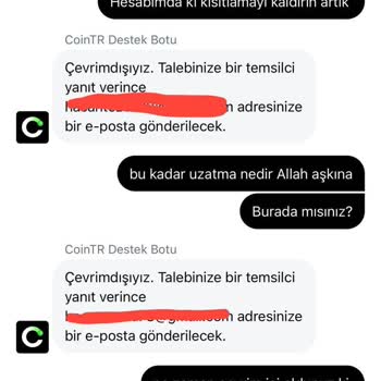 Cointr Hesap Kısıtlaması Ve Destek Eksikliği