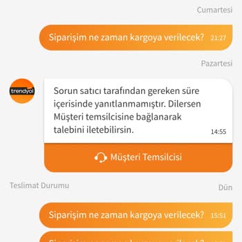 Trendyol'dan Aldığım Ürün 1 Aydır Kargoya Verilmiyor