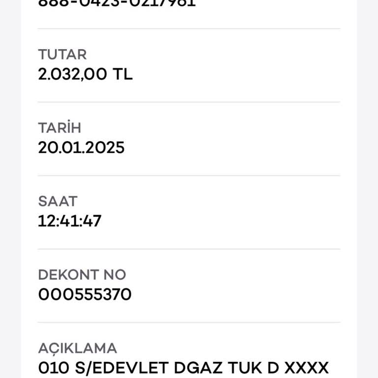 Mobil Bankacılıkta Doğalgaz Faturası Sorunu