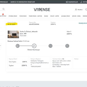 Vivense Sipariş Süreci Ve Müşteri Hizmetleri Sorunu