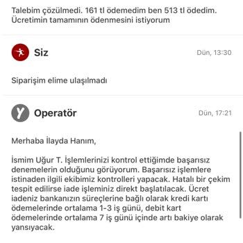 Yanlış Teslimat Ve Eksik İade Sorunu