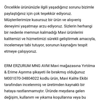 Mavi Jeans Pantolonunda Beklenmedik Yırtılma Sorunu