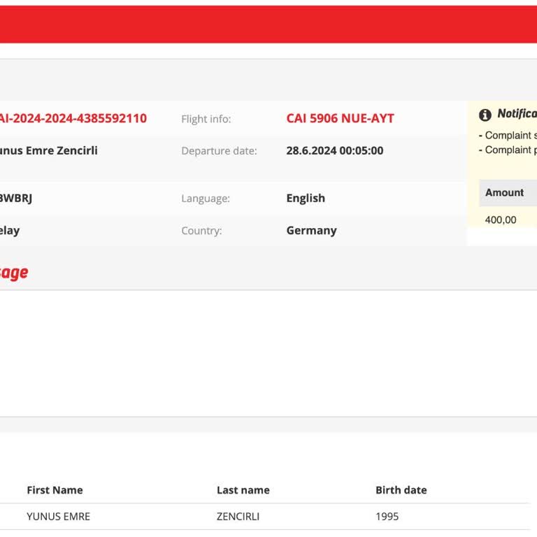Corendon Airlines Delayed Flight XC5906 Refund Still Pending After 3 Months