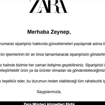 Zara'dan Kişiselleştirilmiş Ürün Teslimatında Büyük Gecikme