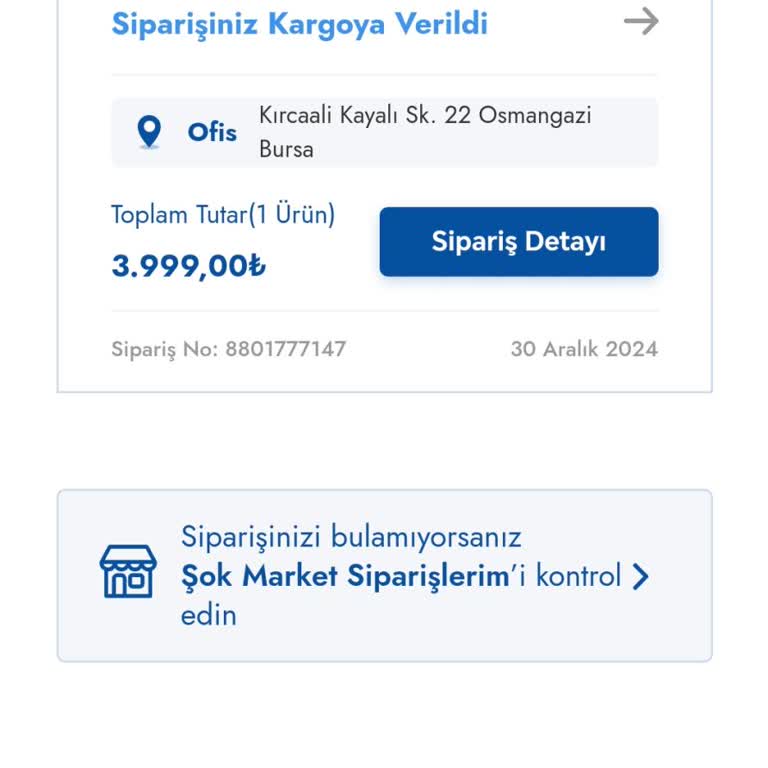 Sipariş Verdim 25 Gündür Bekliyorum
