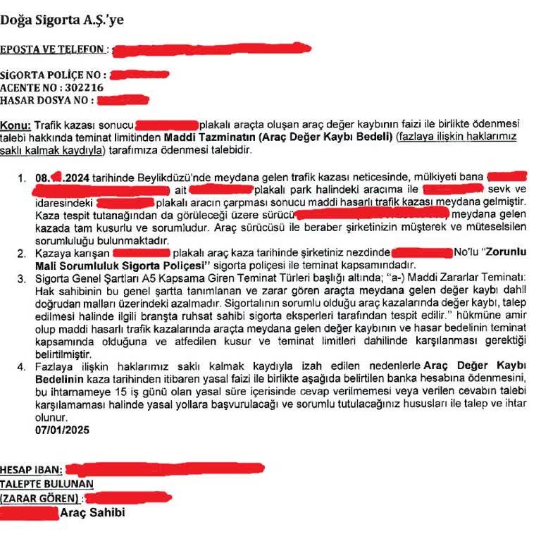 Sigorta Şirketinin Cevap Vermemesi Ve Değer Kaybı Sorunu