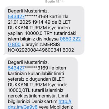 Denizbank'tan Gelen Şüpheli İşlem Mesajlarıyla Mağduriyet