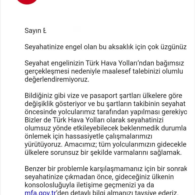 THY Check-in Hatası Nedeniyle Mağduriyet