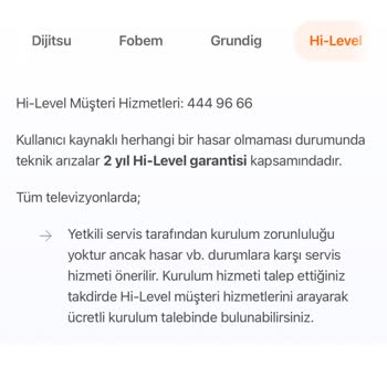 Hi Level Televizyon Kurulumunda Ulaşılamayan Servis