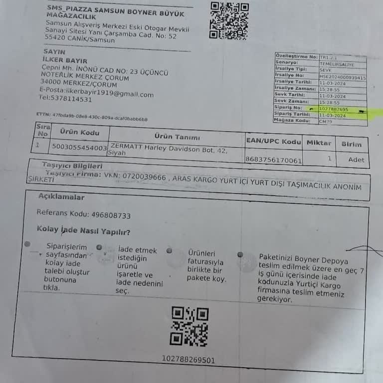 Boyner'de İade Sürecinde Yaşanan Sorunlar