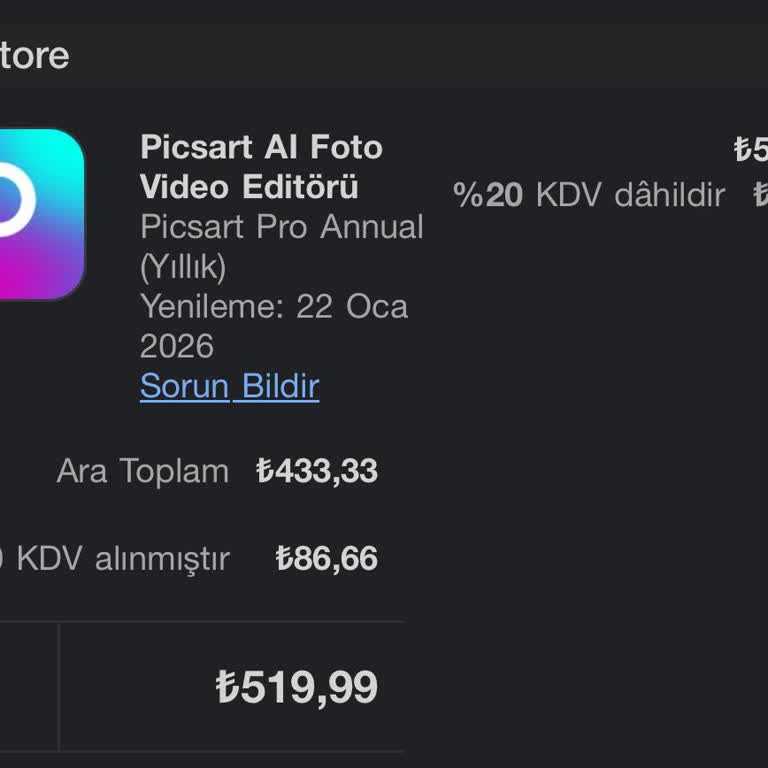 PicsArt Uygulamasında Hatırlatma Eksikliği Ve Haksız Üyelik Ücreti Kesintisi