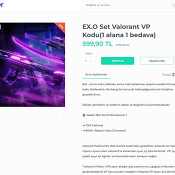 Shopier'den Alınan Yanıltıcı Valorant VP Kodu