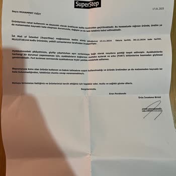 Ayakkabıda Kısa Sürede Taban Açılması Ve Yetersiz Müşteri Hizmeti