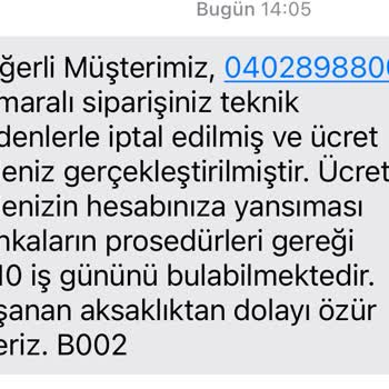 Penti Sipariş İptali Ve Eksik İade Mağduriyeti