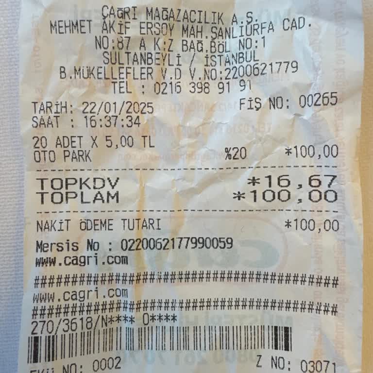 Sultanbeyli Çağrı Market'te Haksız Otopark Ücreti Ve Kötü Davranış