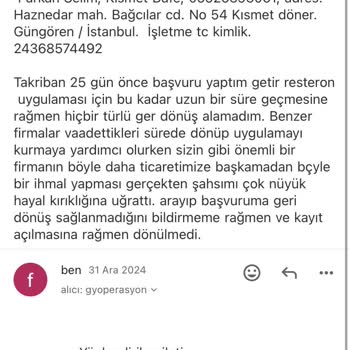 Getir Yemek İle İletişim Sorunları