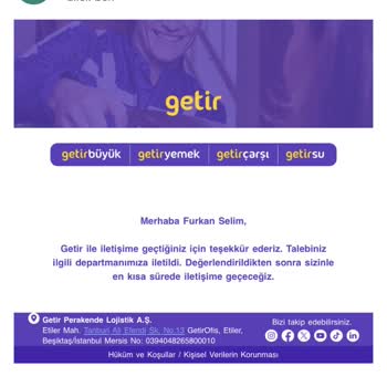 Getir Yemek İle İletişim Sorunları