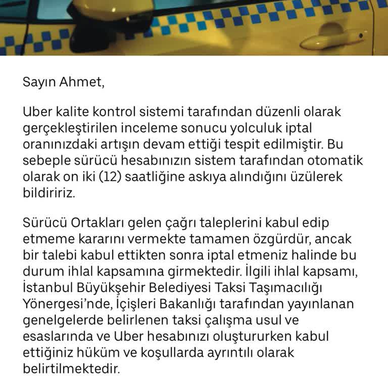Über Driver Uygulamasında İletişim Sorunu