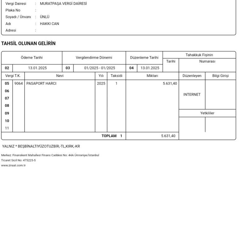 Yanlış Yönlendirme Sonucu Ödenen Pasaport Ücreti Mağduriyeti