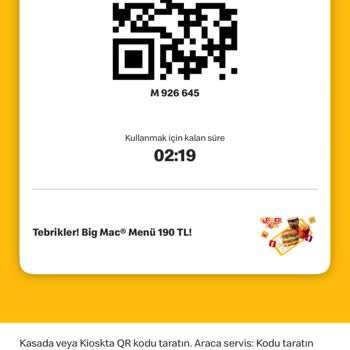 Kazandığım Big Mac Menü Verilmiyor!