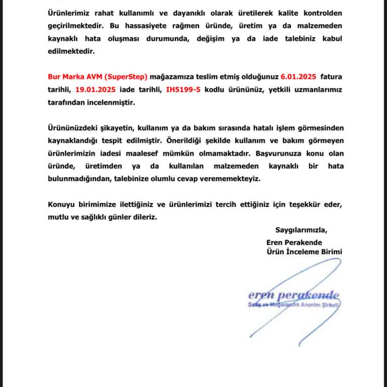 Ayakkabıda Hızlı Yıpranma Ve İade Sorunu