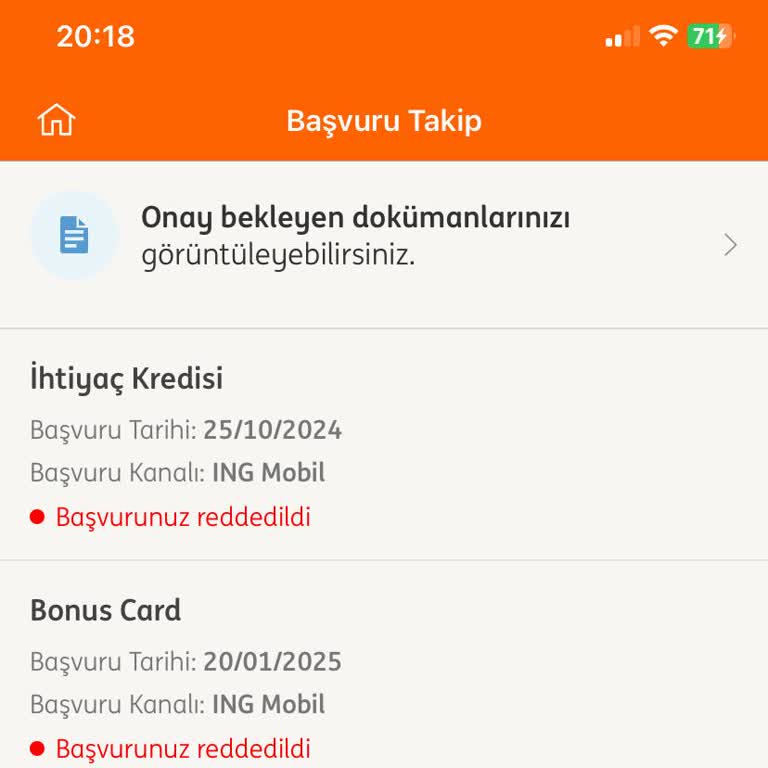 ING Kredi Notum Yüksek, Kredi Ve Kart Başvurum Reddedildi