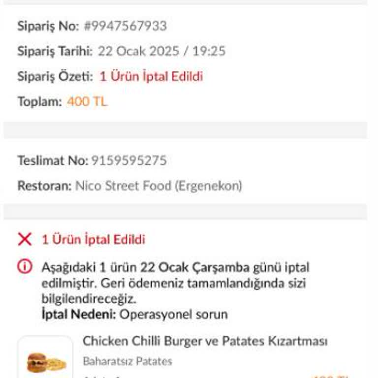 Sipariş İptali Ve Müşteri Hizmetleri Fiyaskosu