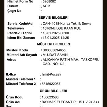 Eksik Parça Nedeniyle Kurulamayan Klima Sorunu