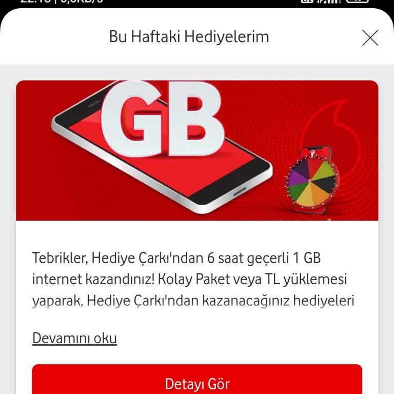 Hediye Çarkında Tekrarlanan 1GB İnternet Sorunu
