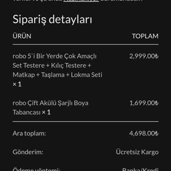 Stokta Var Gözüken Ürün Gönderilmiyor