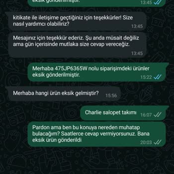 Eksik Gönderilen Ürün Ve İlgisiz Müşteri Hizmetleri