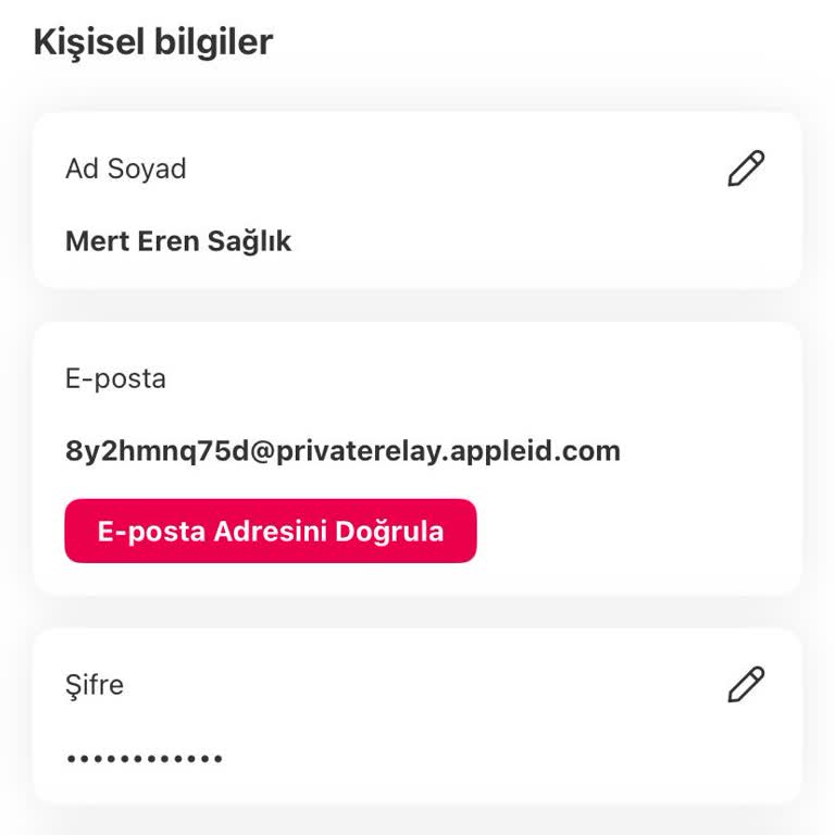 E-posta Adresi Değişim Sorunu