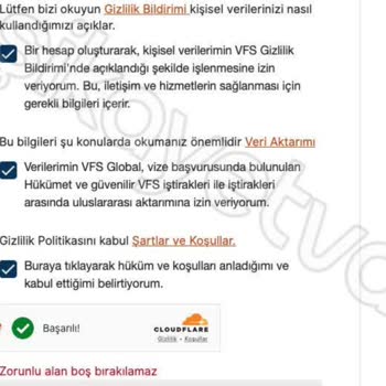 VFS Global Hesap Giriş Sorunu Ve Kayıt Oluşturma Problemi