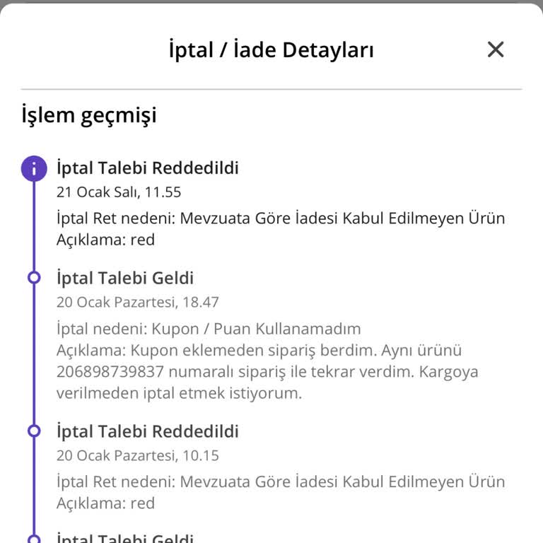 İptal Edilemeyen Sipariş Sorunu