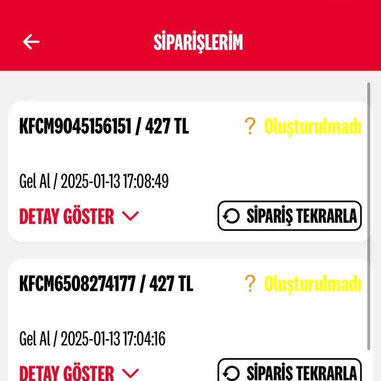 KFC Sipariş İptali Ve İade Sorunu