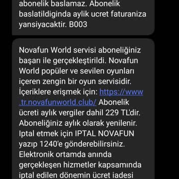 İzinsiz Novafun World Aboneliği Ve Vodafone Güven Kaybı